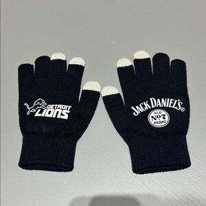 NFL Detroit Lions x Jack Daniels Black Knit Gloves